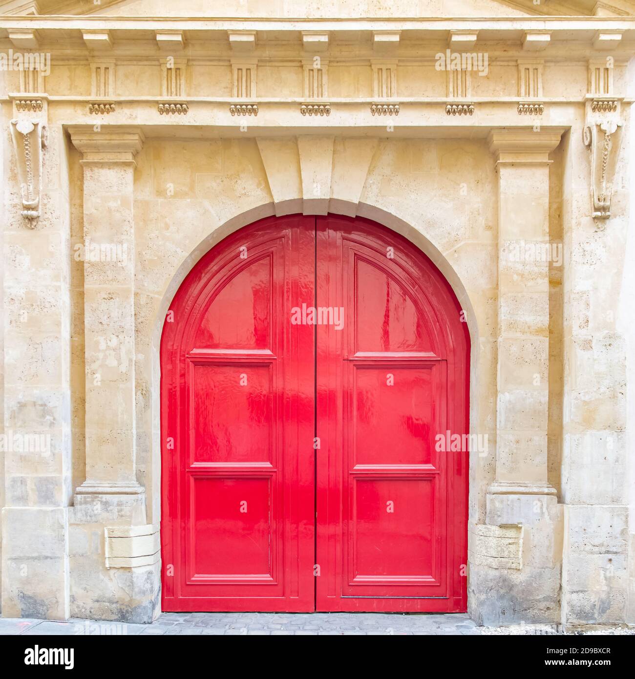 Parisian apartment building front entrance door hires stock