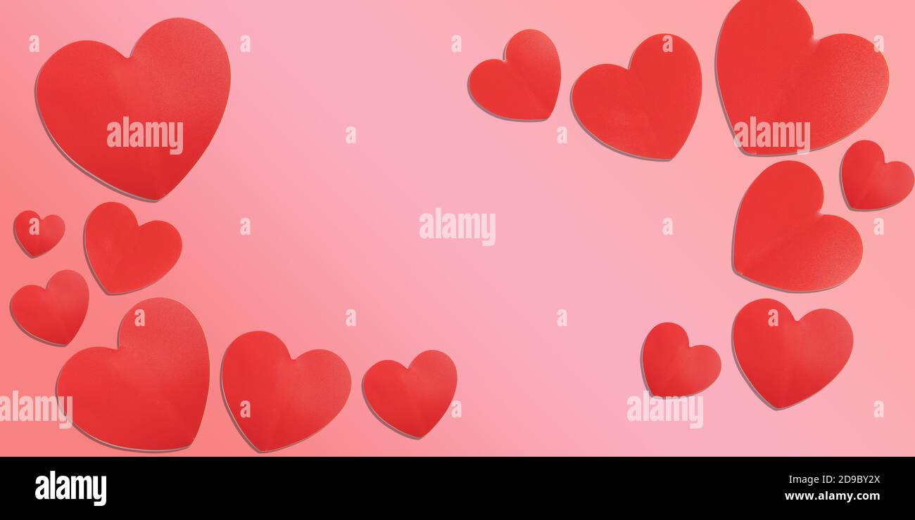valentine's day background with paper hearts Stock Photo - Alamy