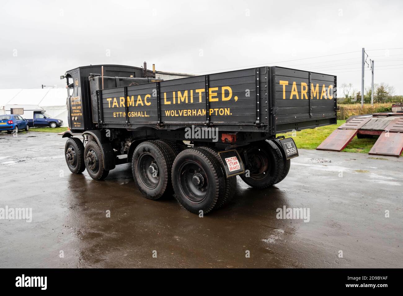 A vintage Sentinel DG8 steam lorry at a vintage vehicle rally near
