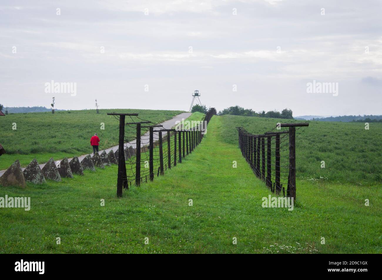 The Iron Curtain monument, presenting the single preserved section of