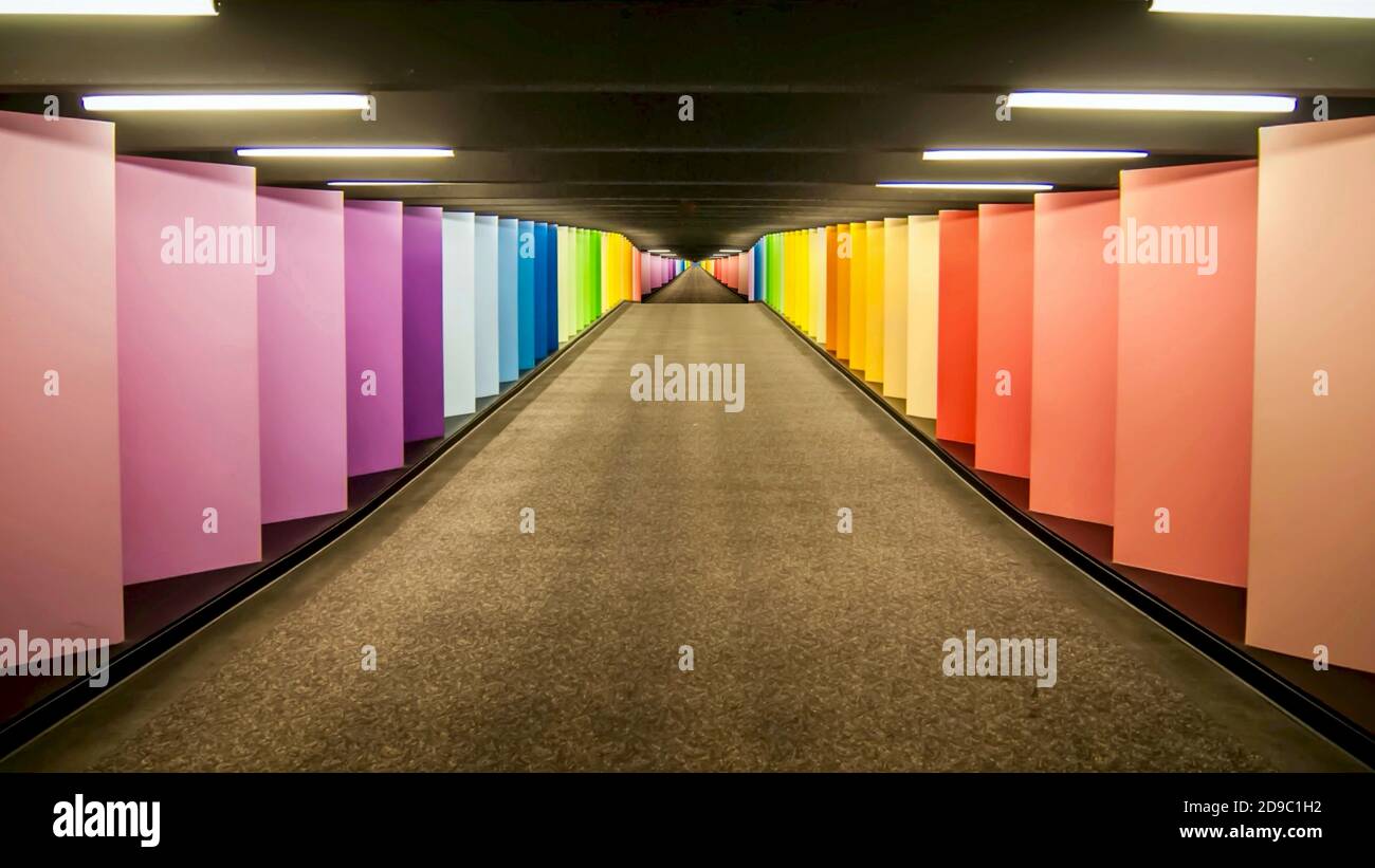 Rainbow.Corridor Stock Photo