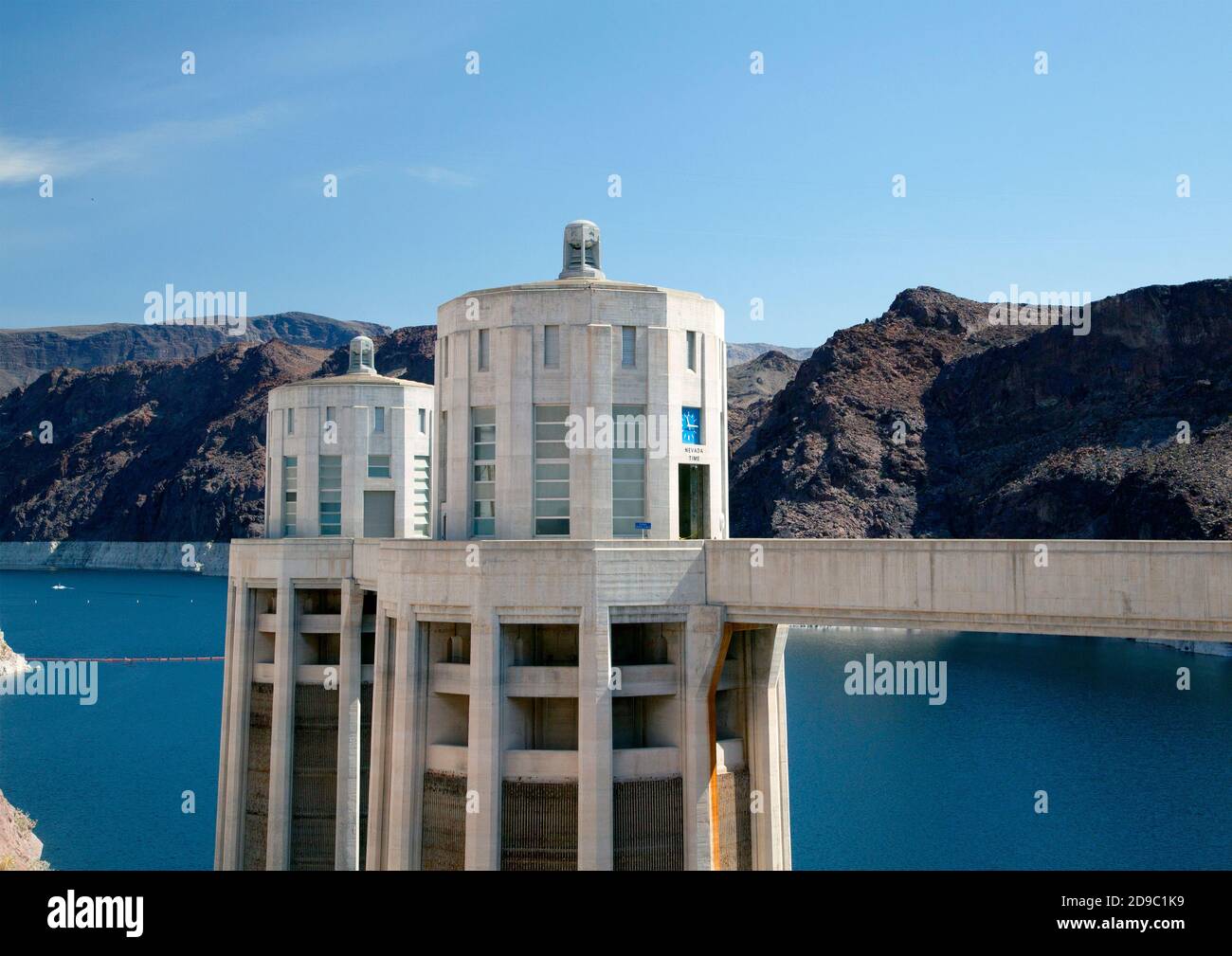 March, 2012.  The Western Intake Tower at Hoover Dam Stock Photo