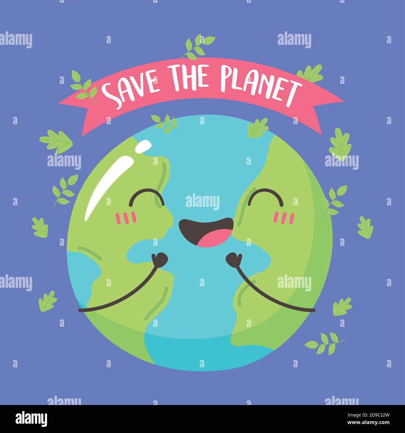 save the planet, happy smiling cute earth map cartoon vector illustration  Stock Vector Image & Art - Alamy
