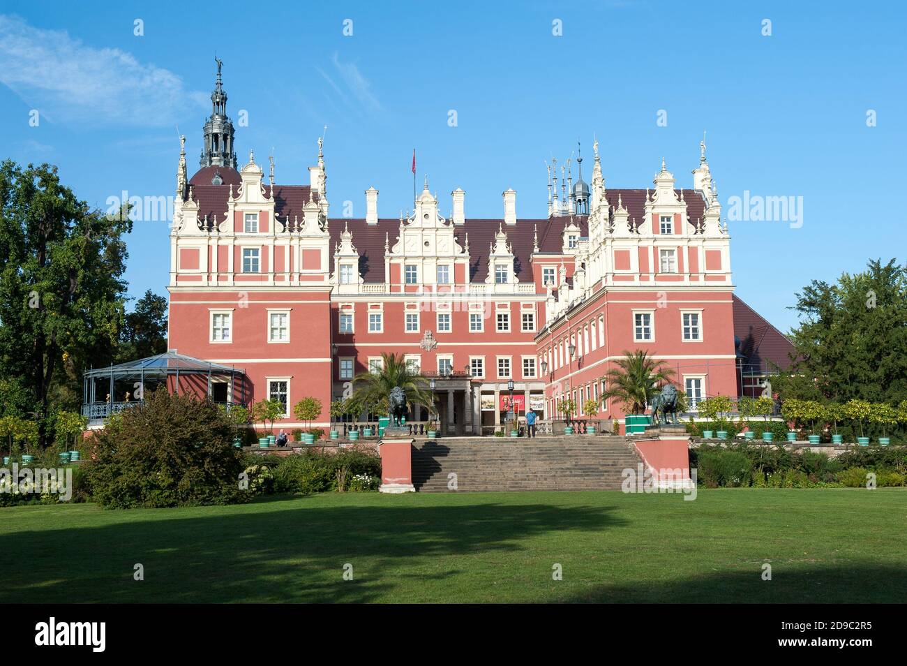 Muskau palace, Muskau Park, Upper Lusatia, Germany Stock Photo