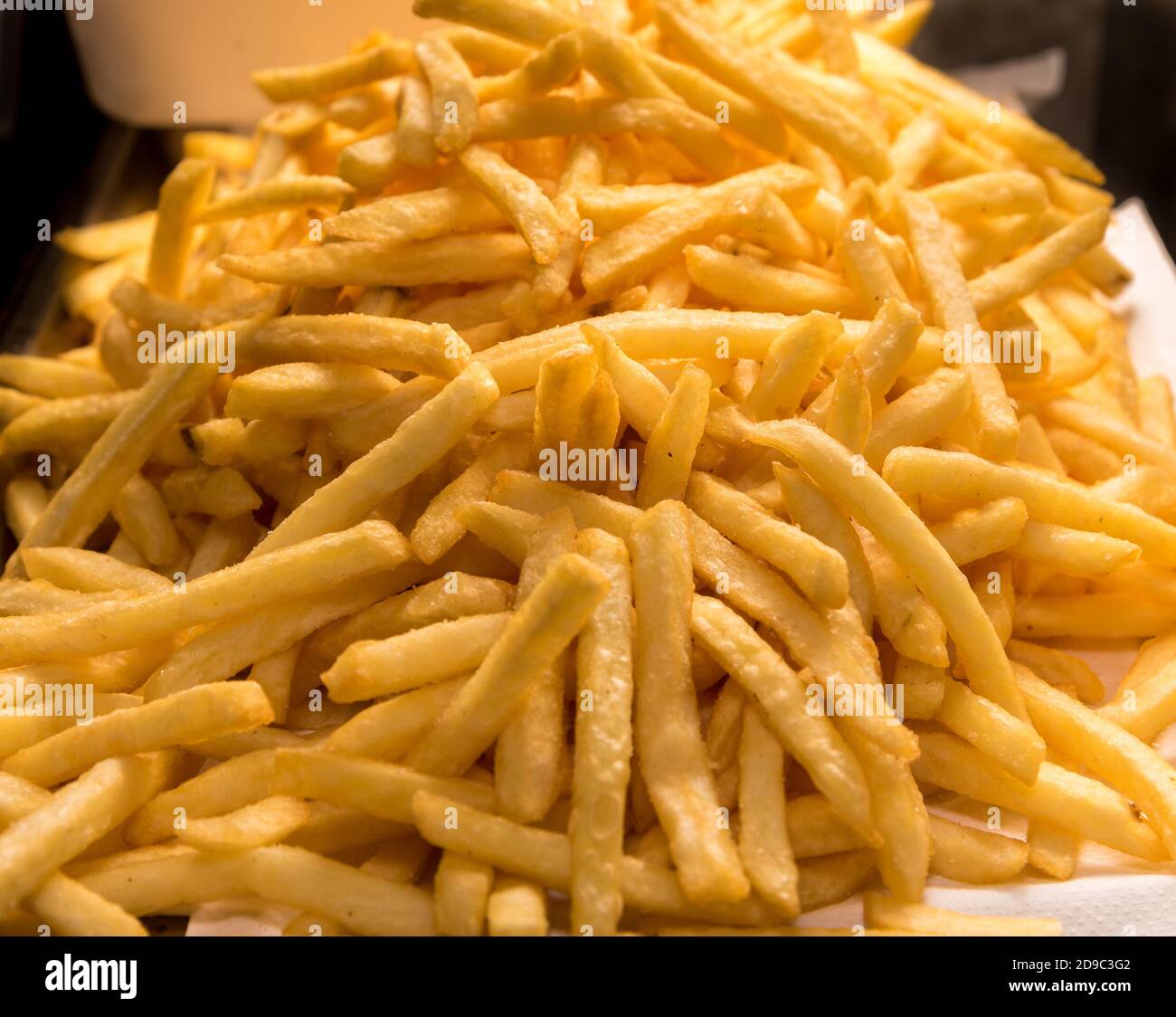 freshly fried golden fries Stock Photo