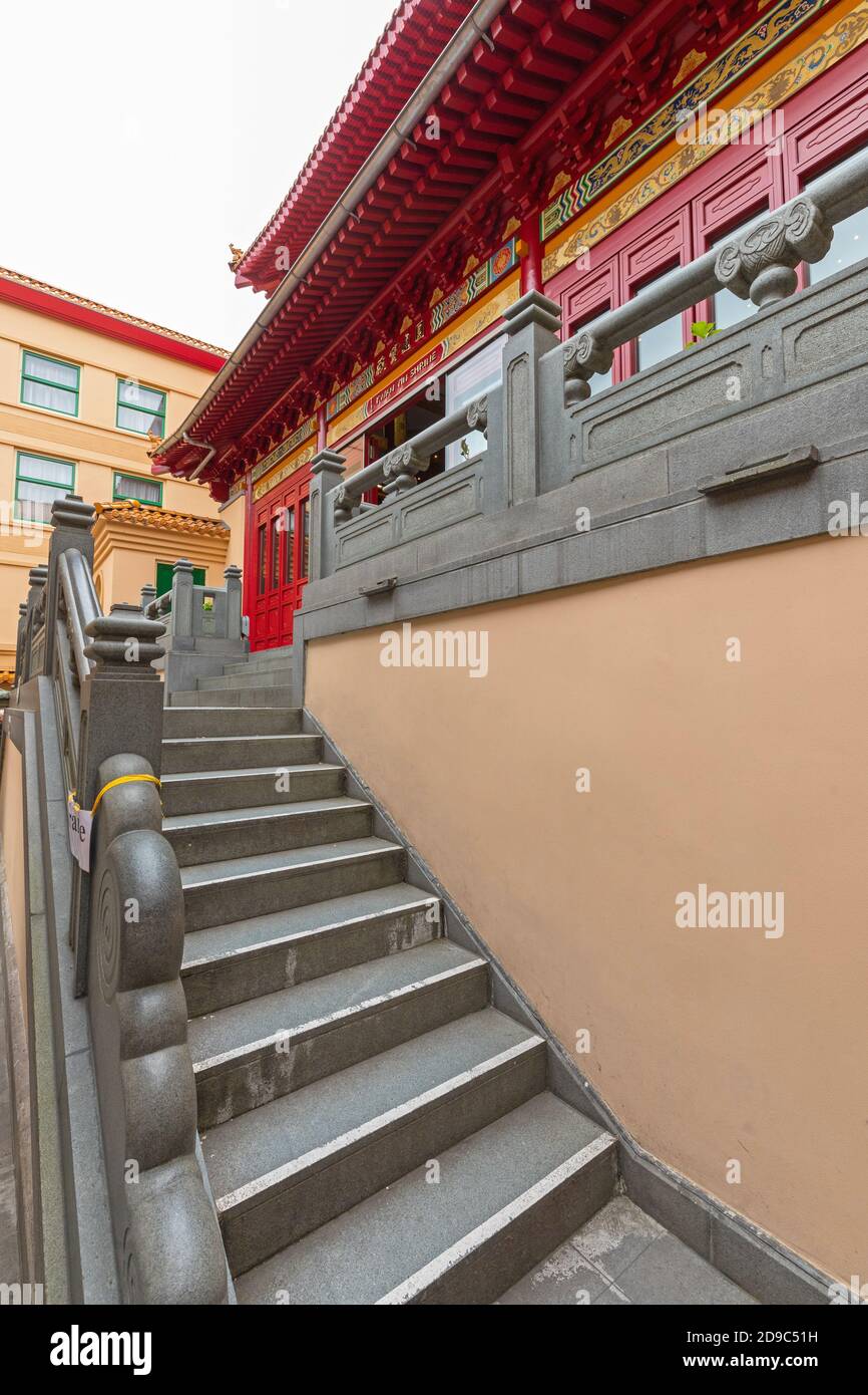 Amsterdam, Netherlands - May 18, 2018: Stairs to Fo Guang Shan He Hua Buddhist Temple in Amsterdam, Holland. Stock Photo