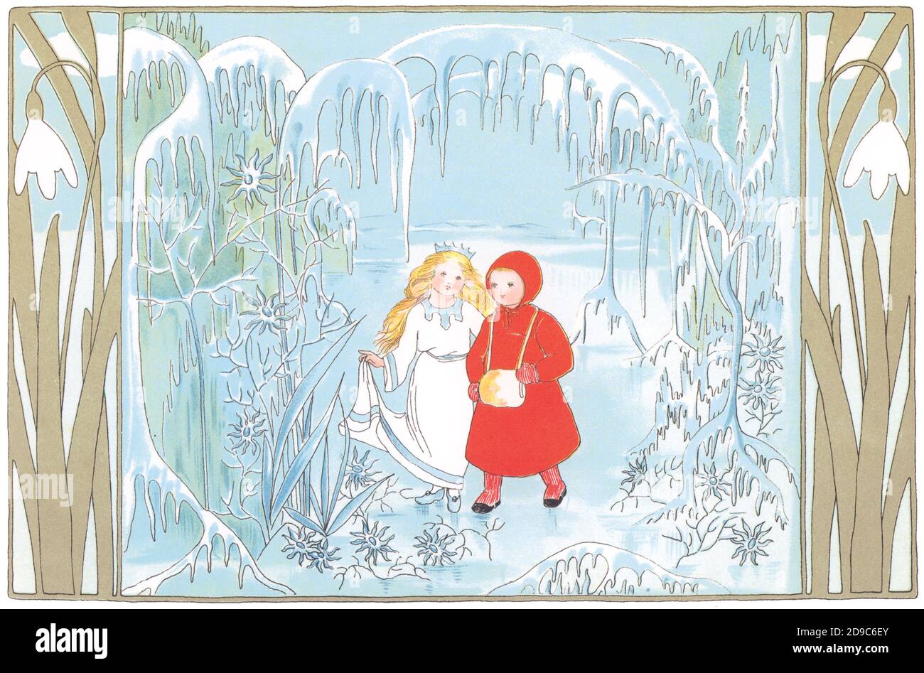 Illustration by Sibylle von Olfers, from The Story of the Snow Children Stock Photo