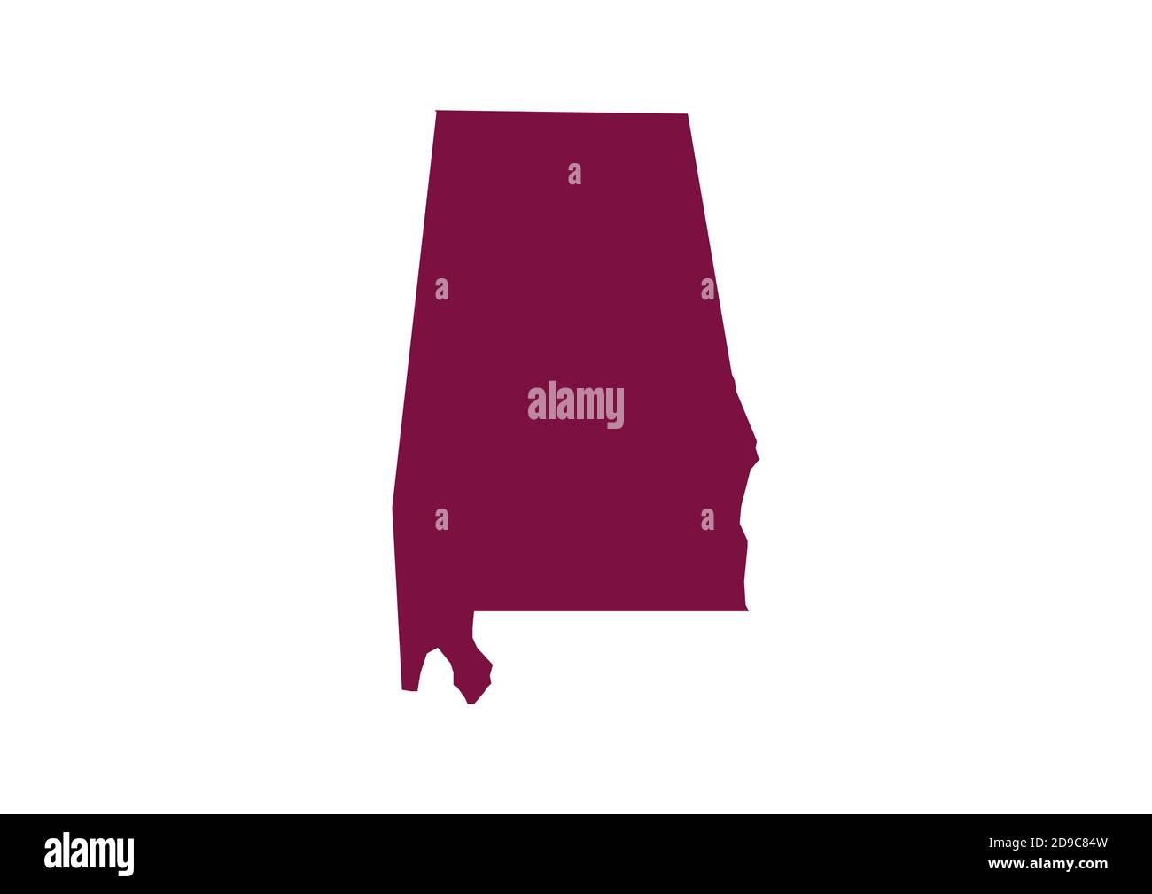 Map of Alabama Stock Photo