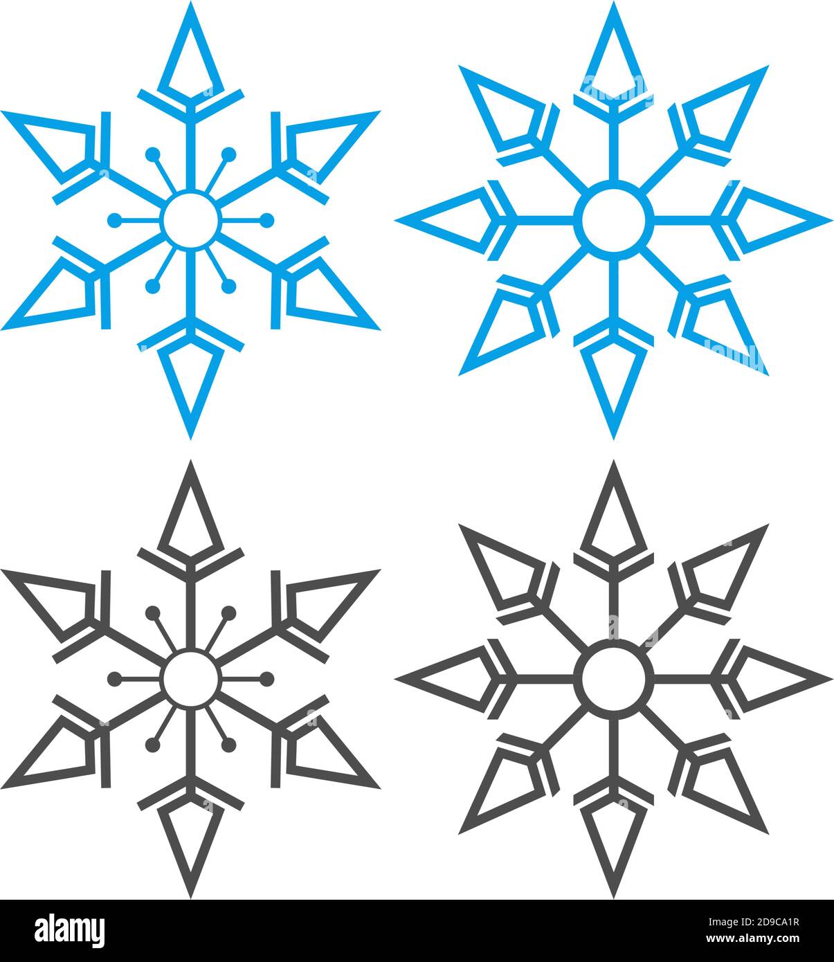 Christmas ornaments shaped like snowflakes icon illustration Stock Vector