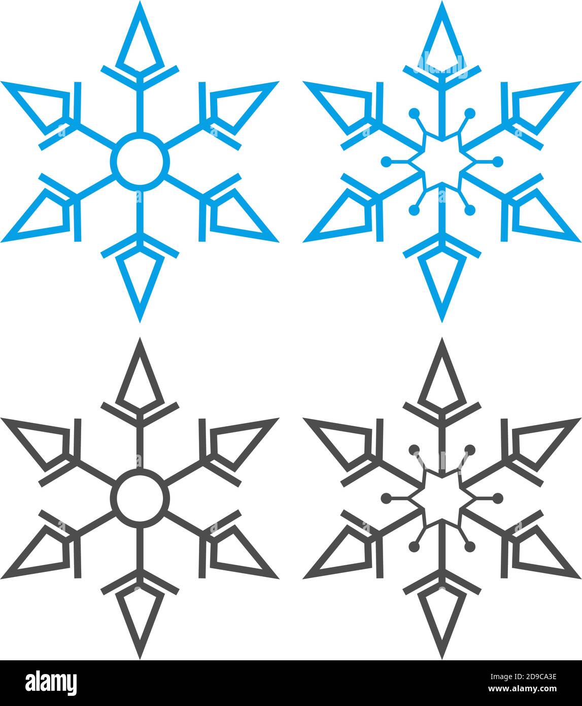 Christmas ornaments shaped like snowflakes icon illustration Stock ...