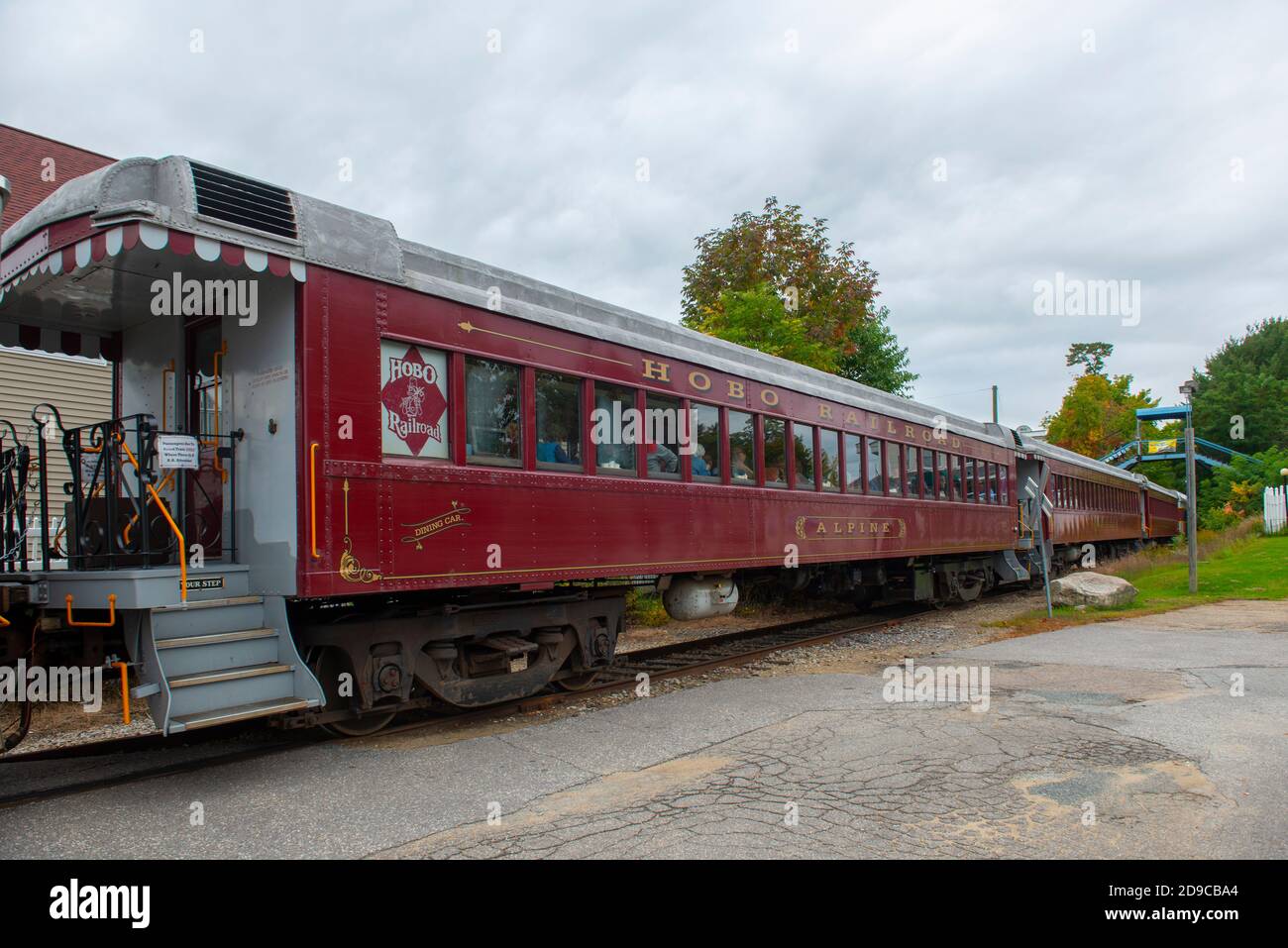 Winnipesaukee Scenic Railroad Passenger Car at Weirs Beach station, City of Laconia, New