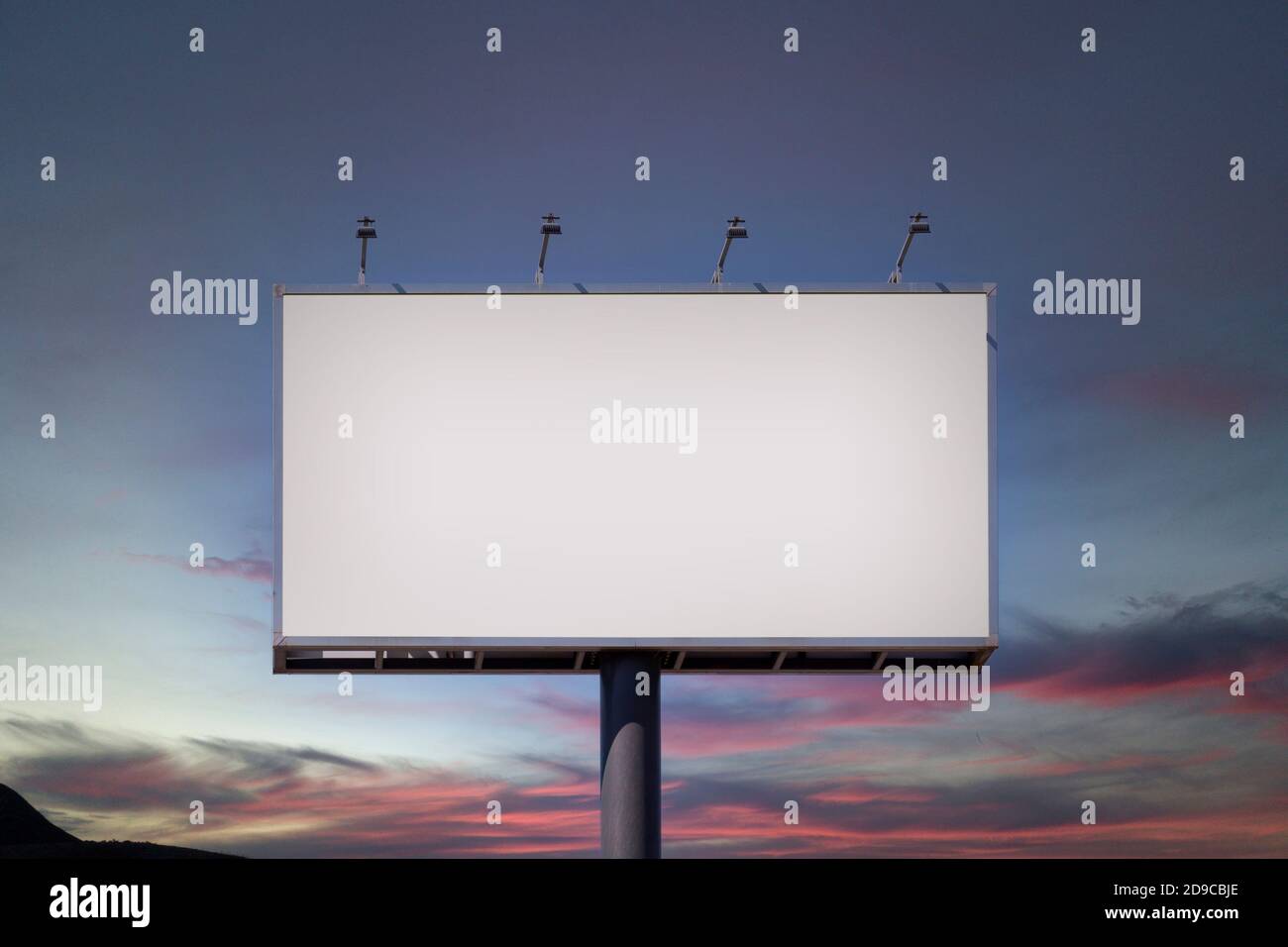 Blank billboard mock up for advertising, at sunset Stock Photo