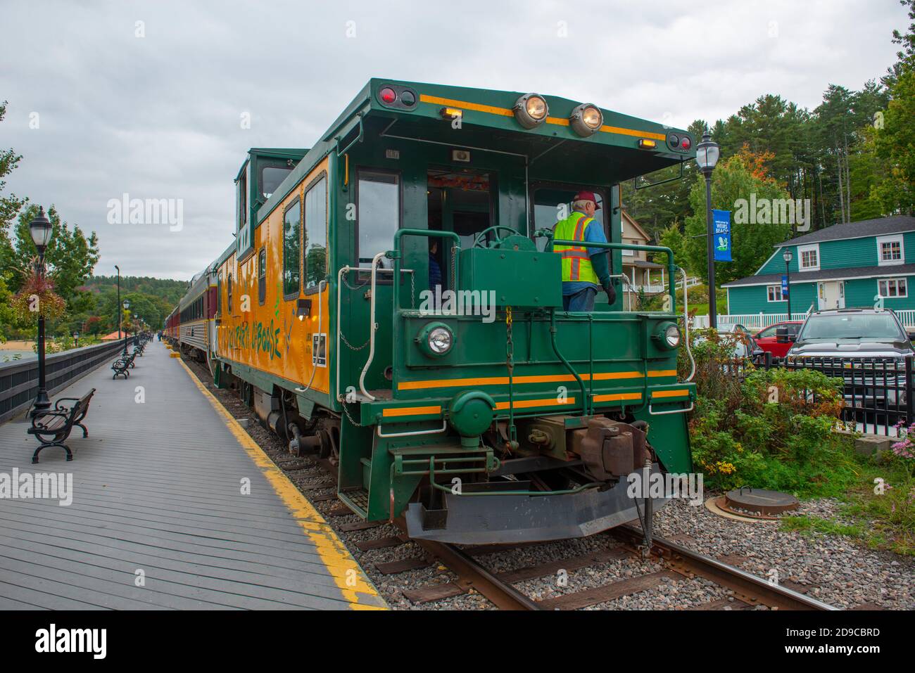 Winnipesaukee Scenic Railroad Caboose at Weirs Beach station, City of