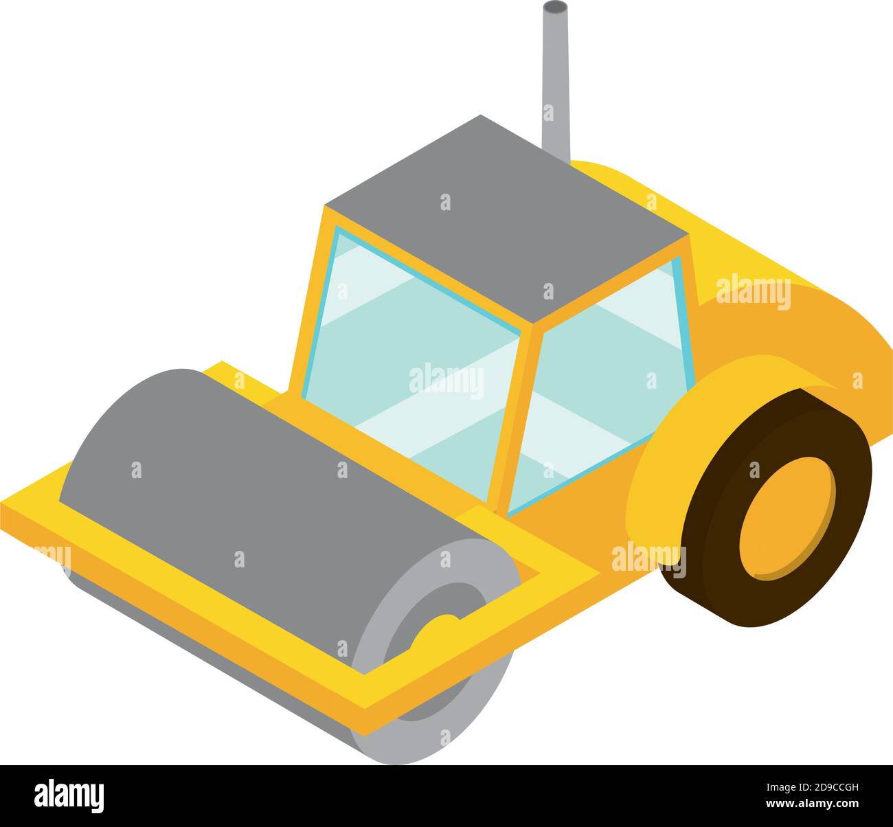 construction road roller truck machine isometric vector illustration ...