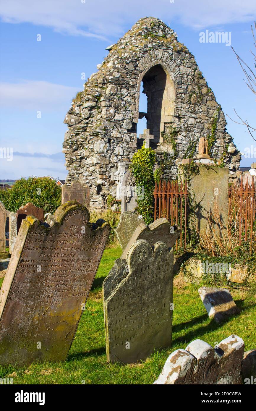 2 November 2020 Part of Movilla Cemetery and the ruins of the ancient ancient Augustinian church that was built on the site of the 6th century Movilla Stock Photo