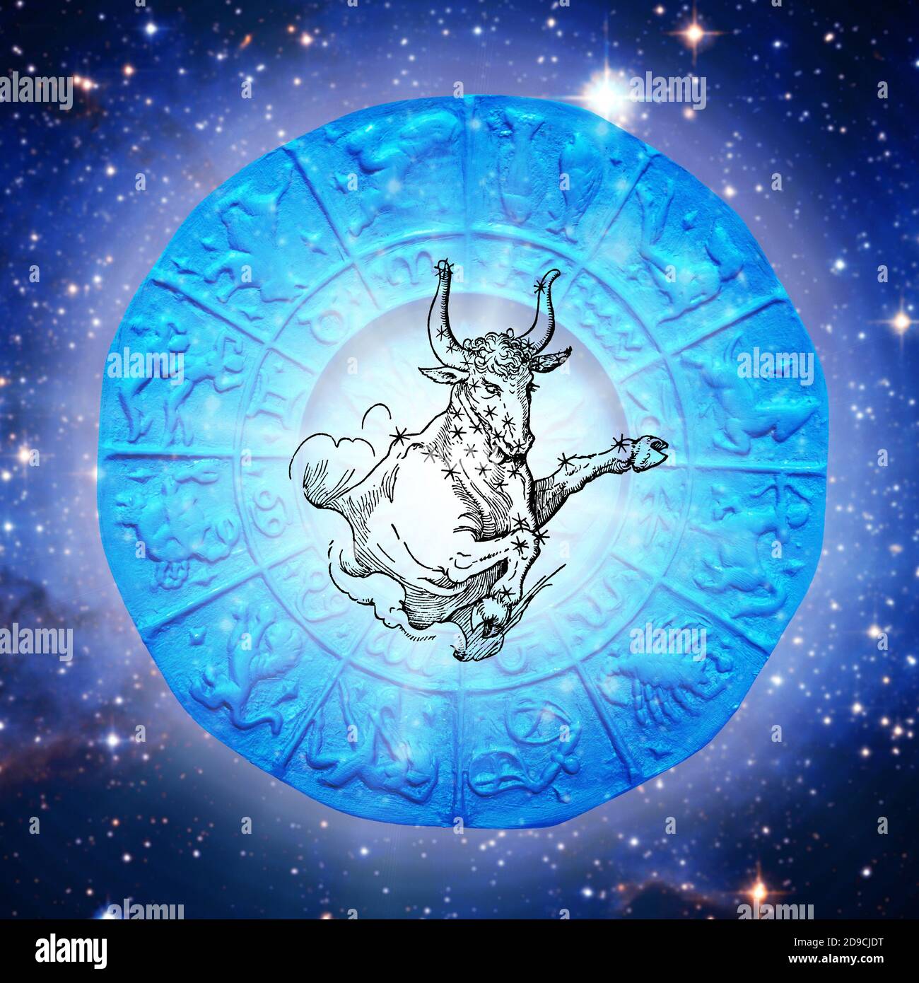 ancient symbol of astrology sign of Taurus Stock Photo Alamy