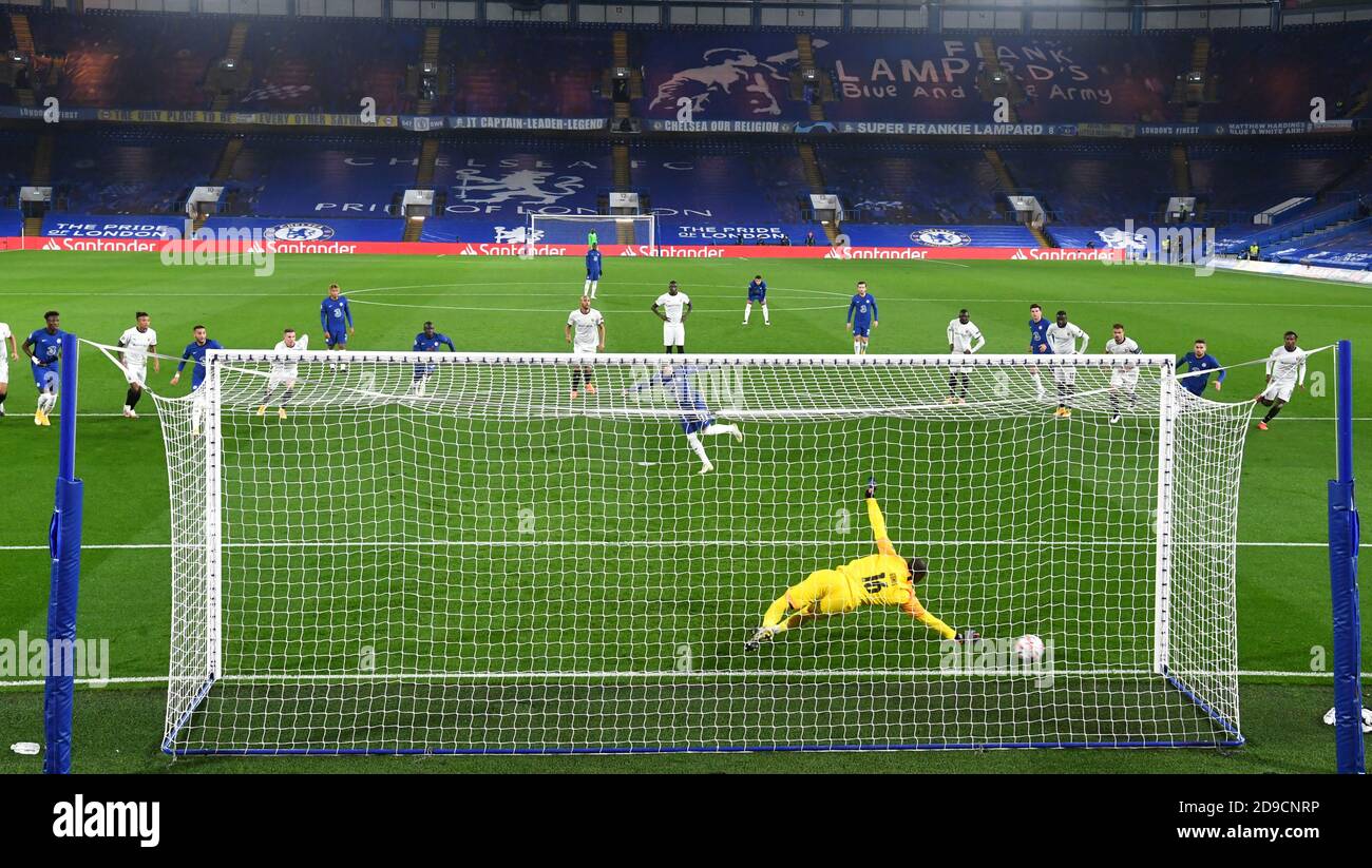 Chelsea S Timo Werner Scores His Side S First Goal Of The Game During The Uefa Champions League Group E Match At Stamford Bridge London Stock Photo Alamy