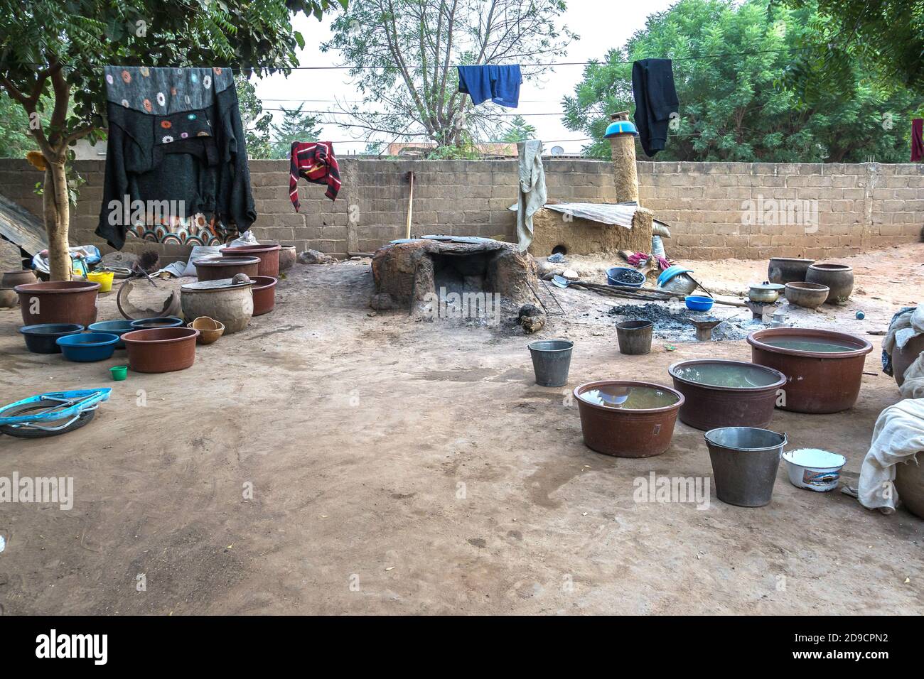 Large pot for cooking local beer in Mali, Africa Stock Photo