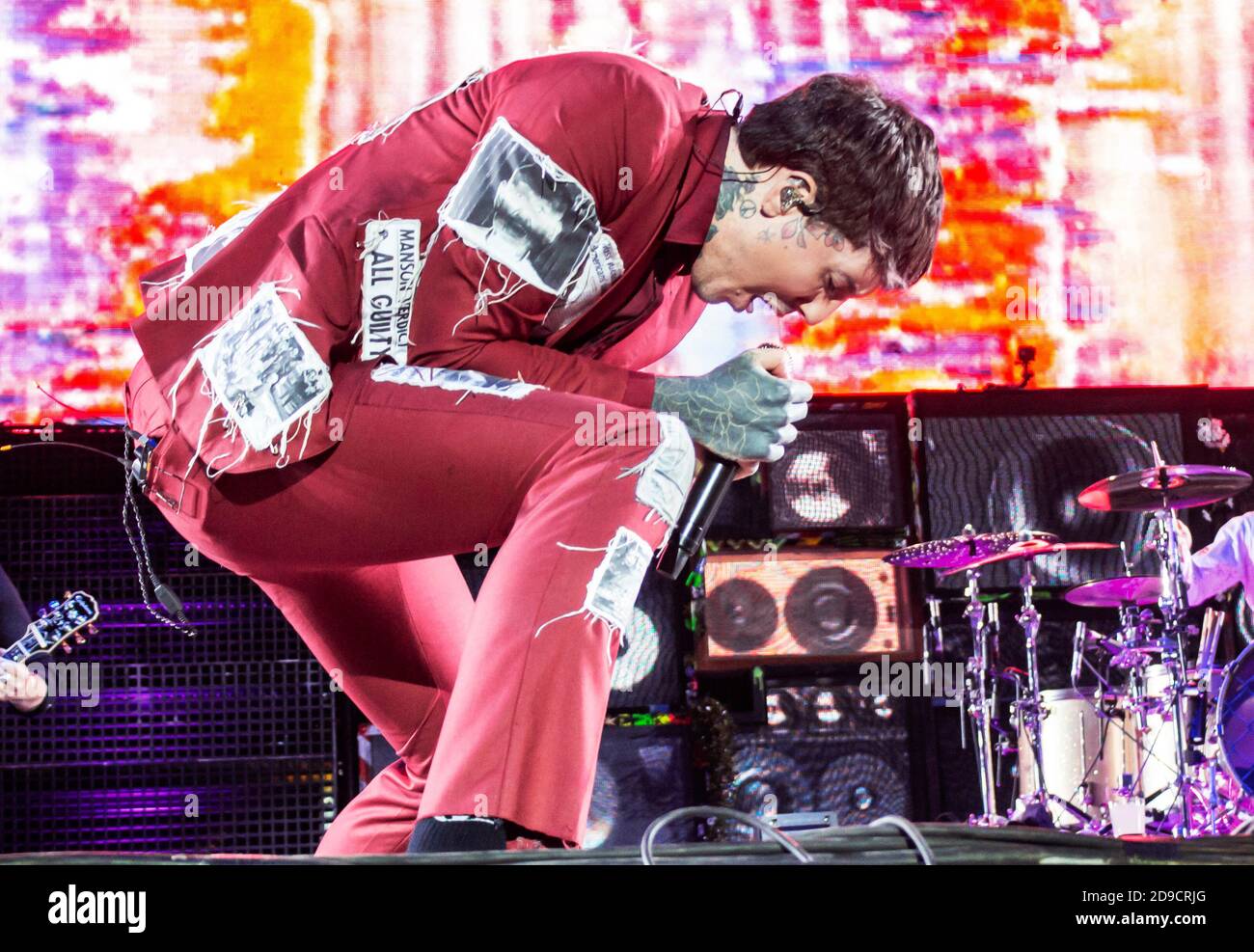 Oliver Sykes of the band Bring Me the Horizon performs in concert during  the Rock Allegiance Festival at PPL Park on Saturday, Oct. 10, 2015, in  Chester, Pa. (Photo by Owen Sweeney/Invision/AP