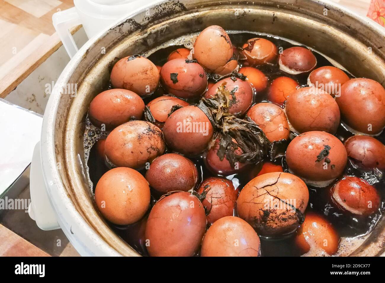 Chinese tea herbal eggs beneficial for general health Stock Photo