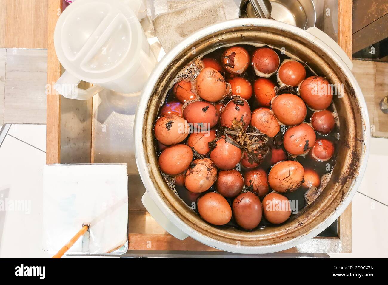 Chinese tea herbal eggs beneficial for general health Stock Photo