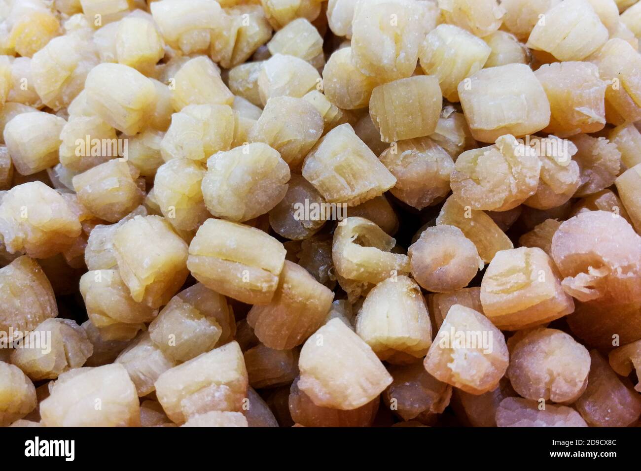 Heap of dried scallop. Popular ingredient in Chinese cooking Stock
