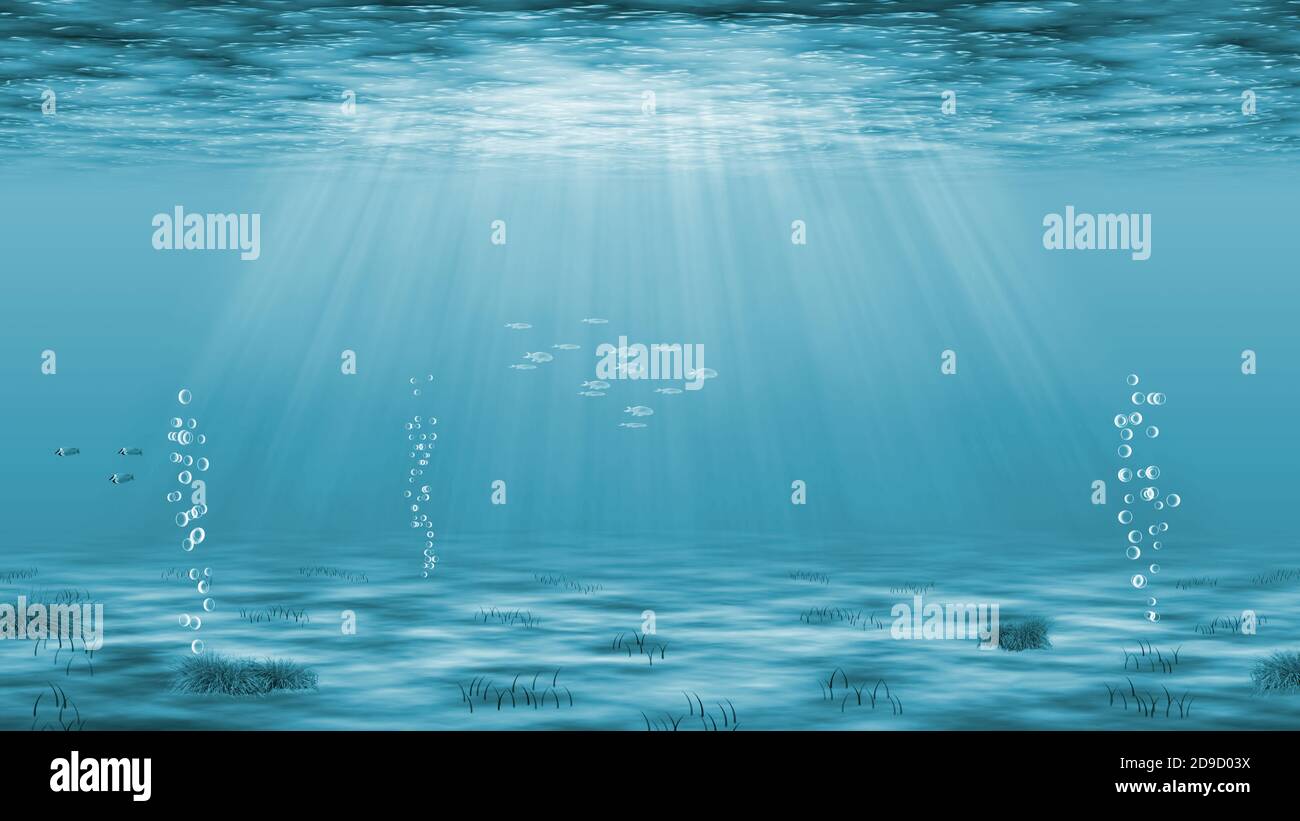 Underwater landscape illustration background Stock Photo