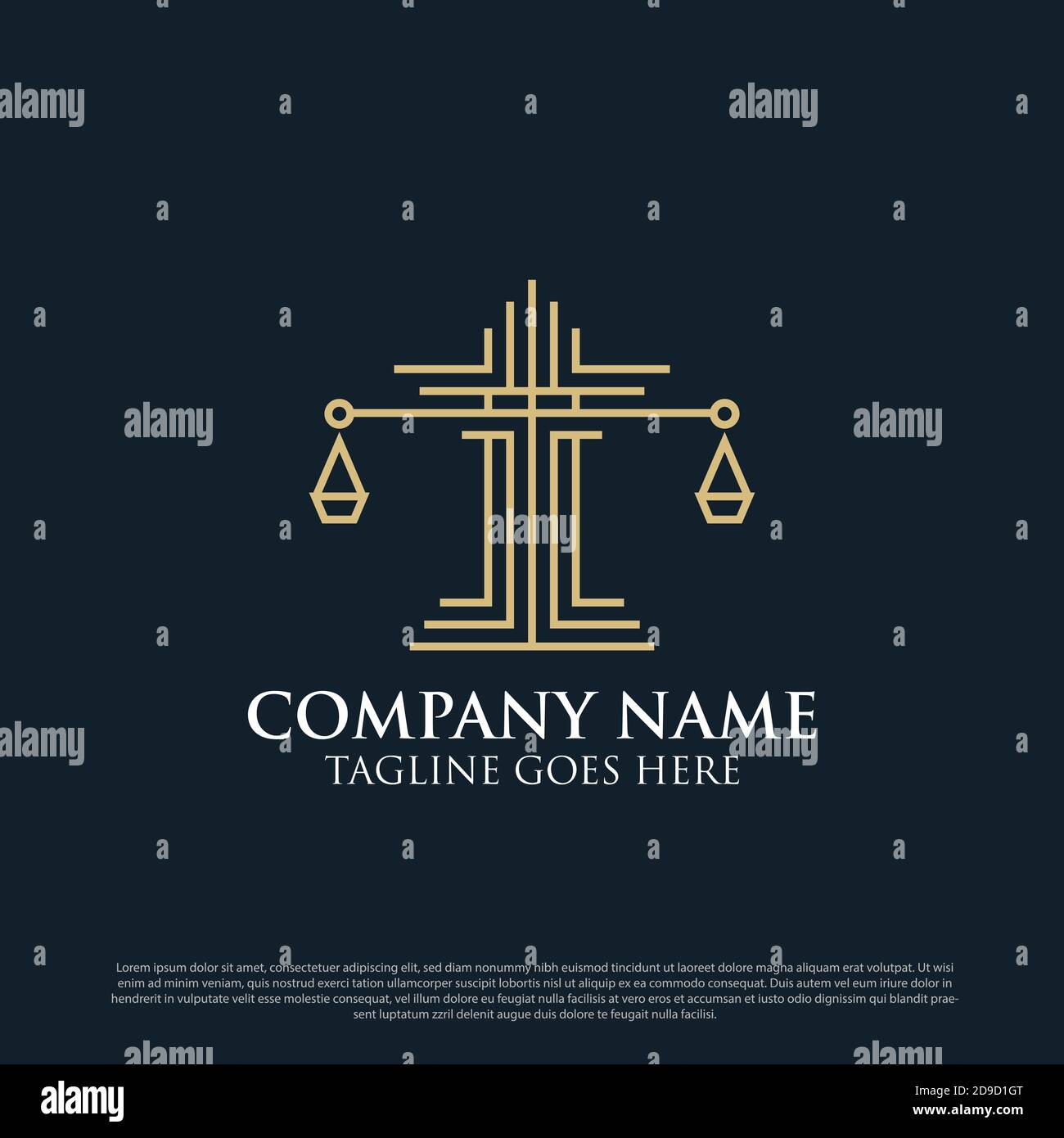 Monogram law firm logo design vector illustrations, can use for your