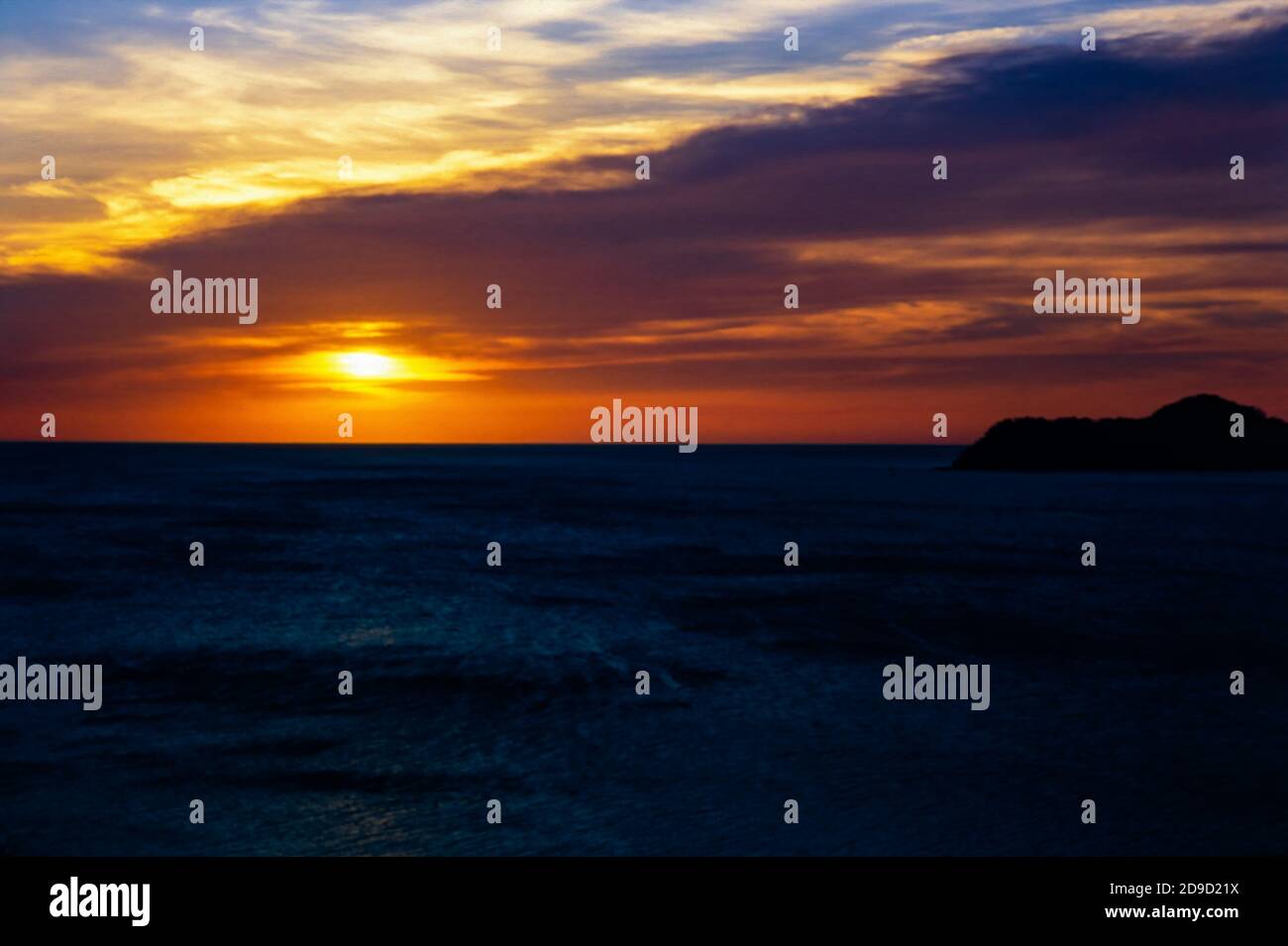 sunset over the Caribbean sea Stock Photo