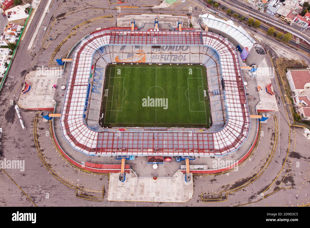 Aerial view of the Estadio Hidalgo, home of the Pachuca soccer team at Pachuca, Hidalgo, Mexico. Stock Photo