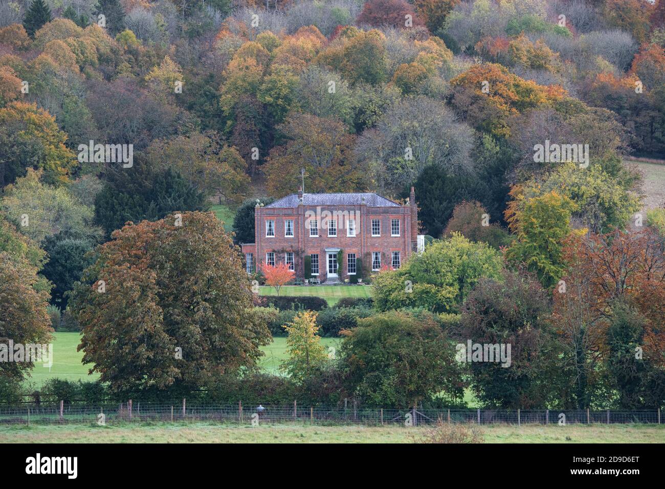 Hambleden Manor house in the autumn. Hambleden, Buckinghamshire, England Stock Photo