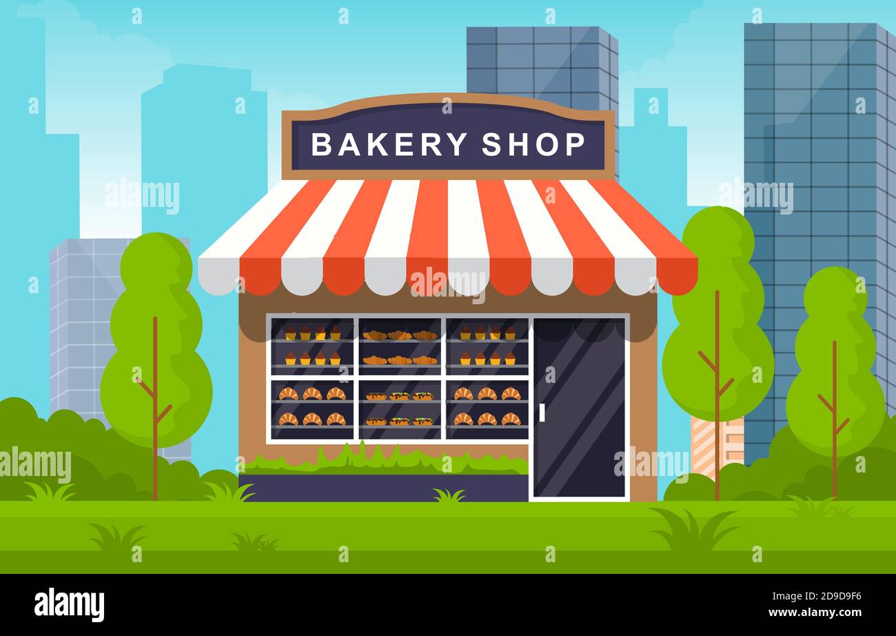 Showcase Bakery Shop Food Store Facade City Cartoon Illustration Stock  Vector Image & Art - Alamy