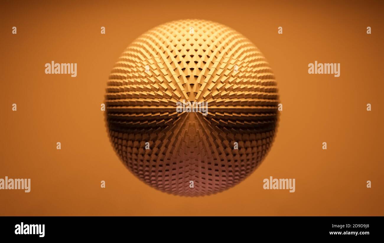 Abstract wallpaper background, sphere or ball with symmetric round cube ...