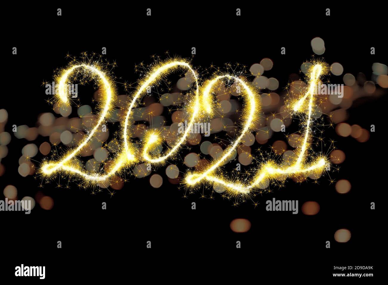 Computer drawing number 2021 Stock Photo