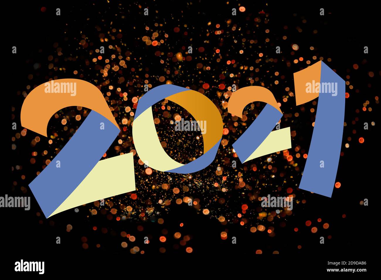 Computer drawing number 2021 Stock Photo