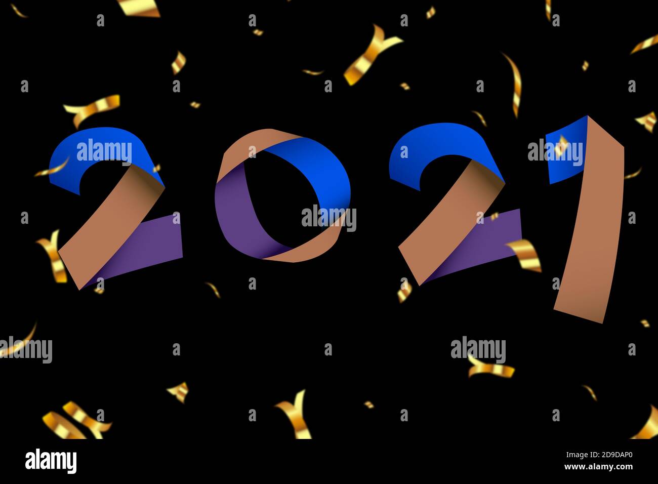 Computer drawing number 2021 Stock Photo
