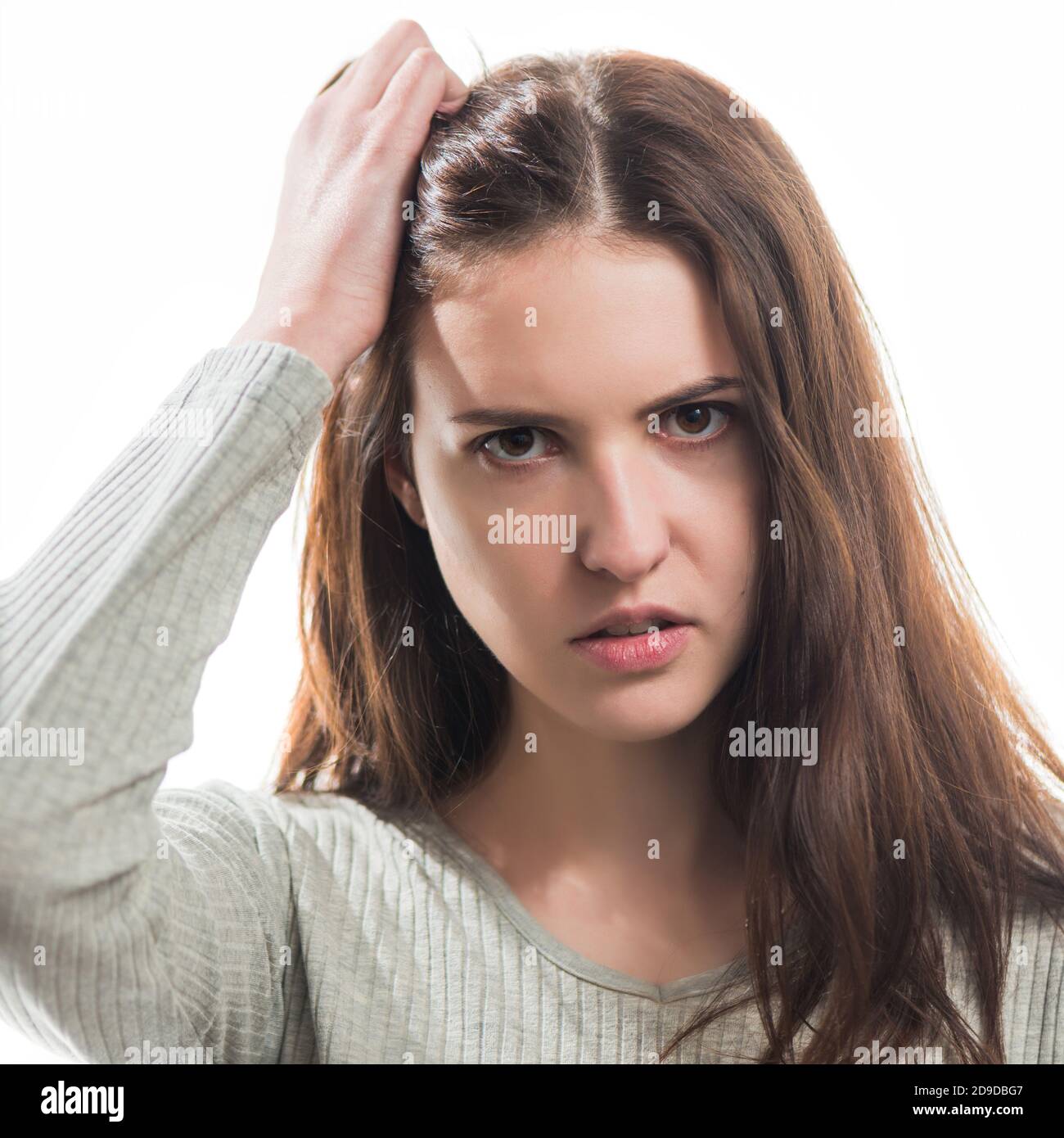  Isolated closeup angry woman hi-res stock photography and images - Alamy