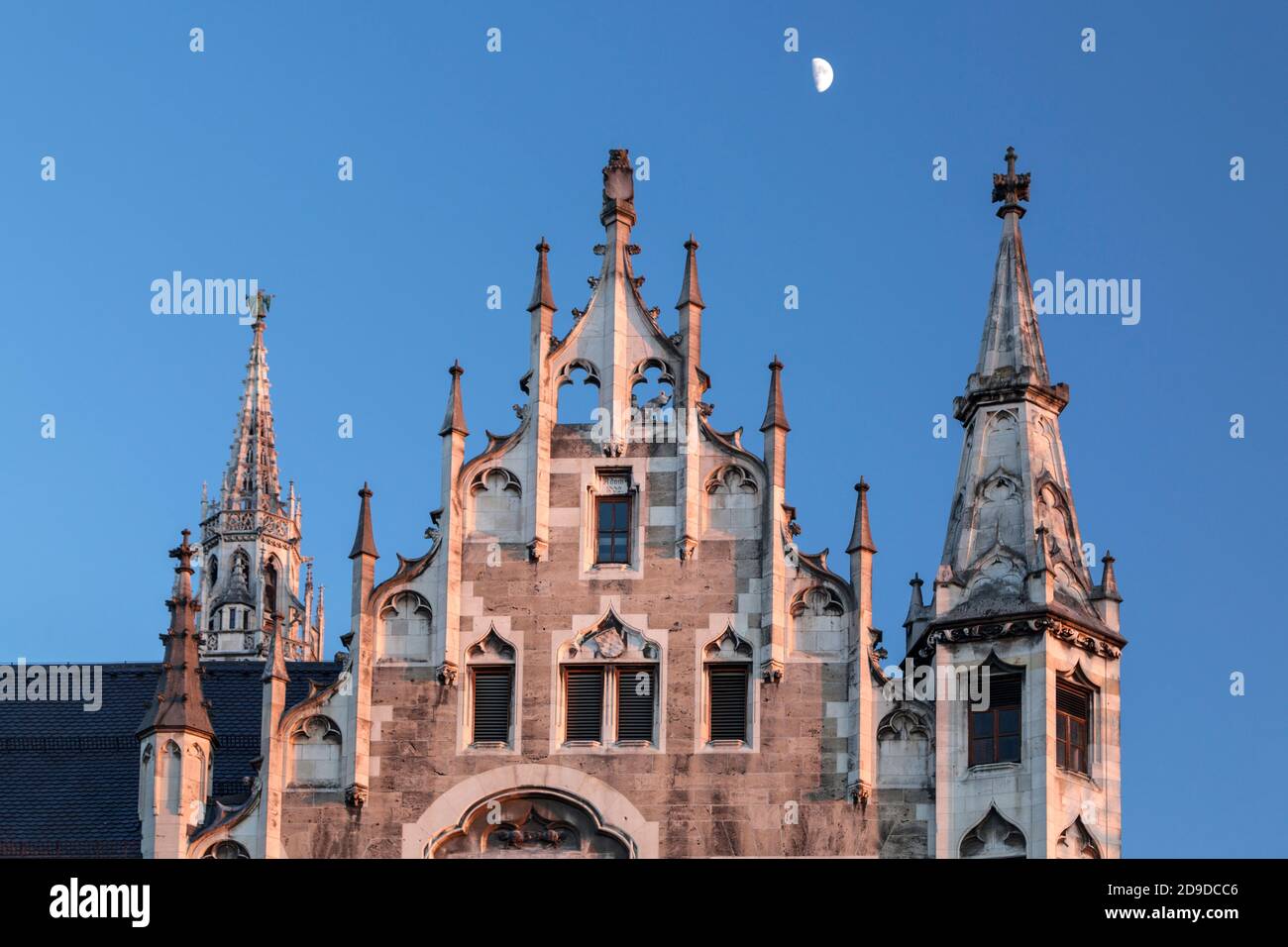 geography / travel, Germany, Bavaria, Munich, gibbous and new products city hall, inner city Munich, U, Additional-Rights-Clearance-Info-Not-Available Stock Photo