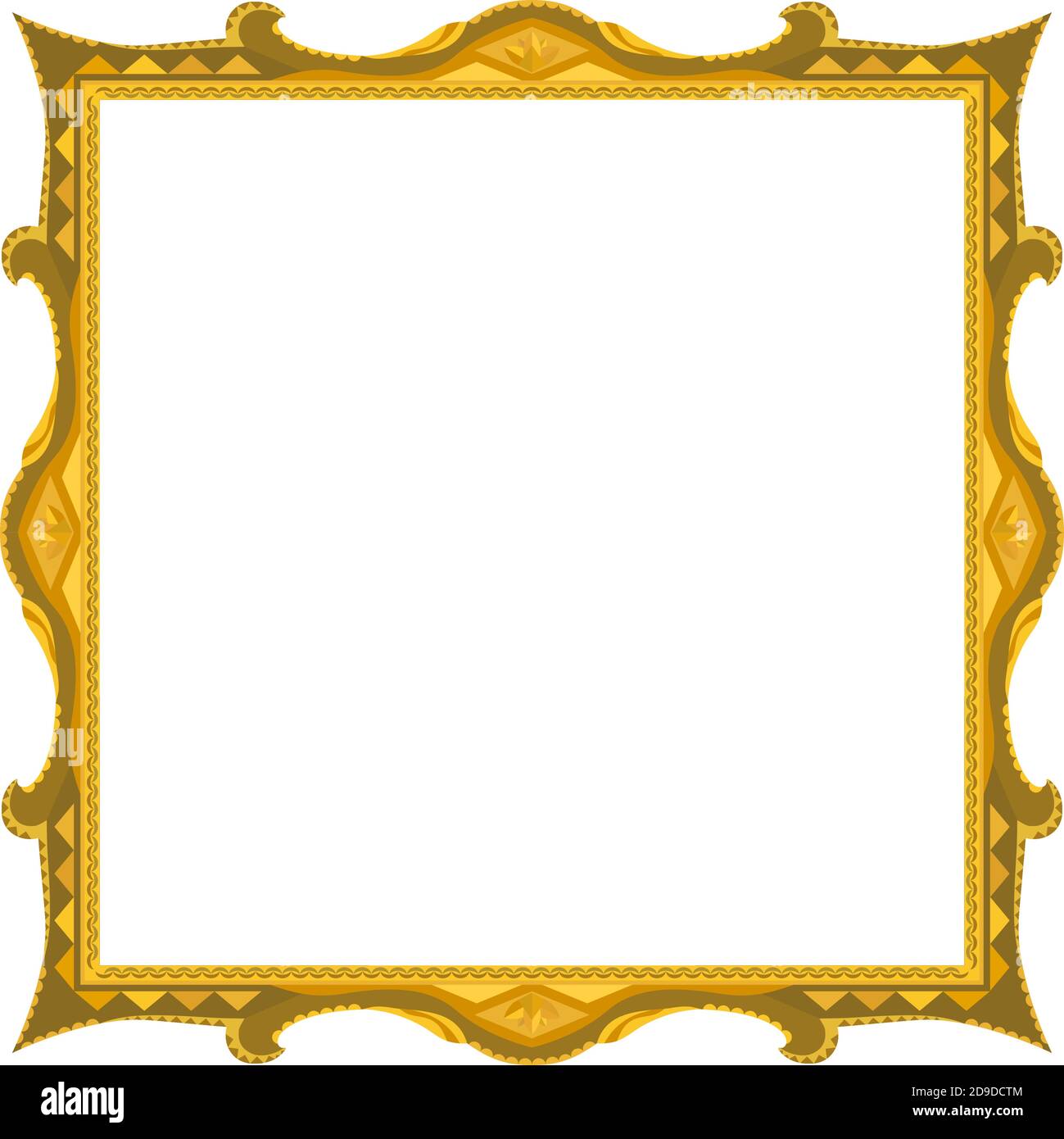 Blank vintage gold picture frame vector Stock Vector Image & Art - Alamy