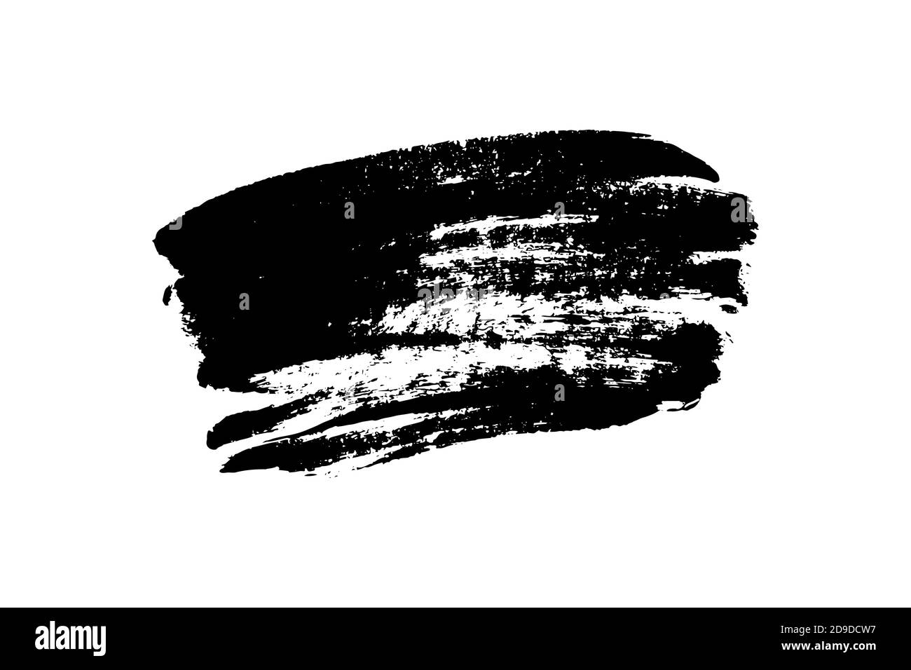 Black ink brush stroke on the white background. Vector illustration ...