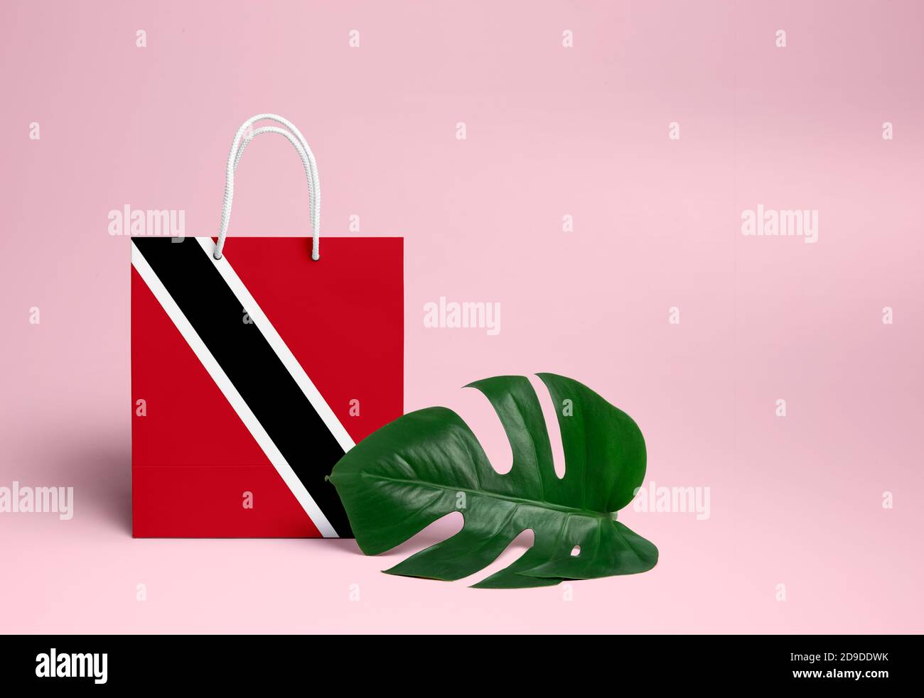Trinidad And Tobago shopping concept. National cardboard shopping bag