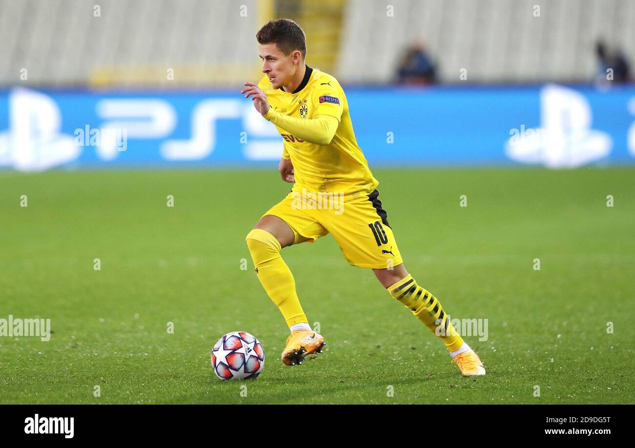 Thorgan Hazard of Borussia Dortmund during the UEFA Champions League, Group Stage, Group F football match between Club Brugge and Borussia Dortmund  P Stock Photo