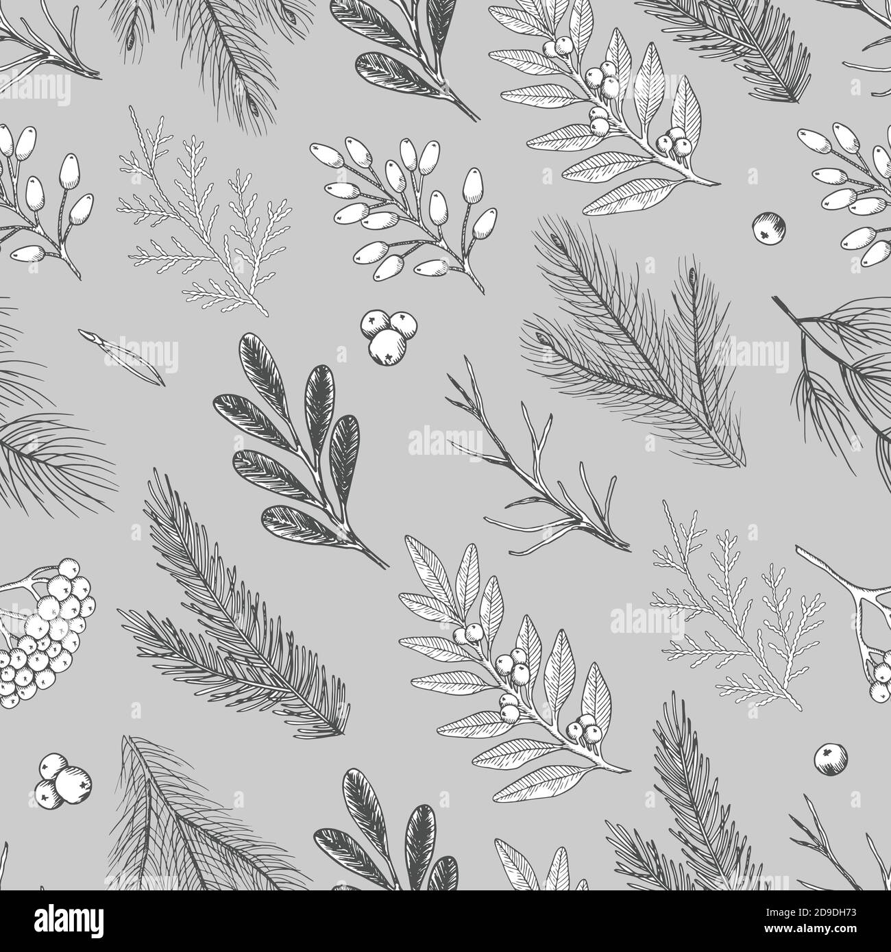 Seamless pattern with Christmas elements. Vector illustration Stock ...