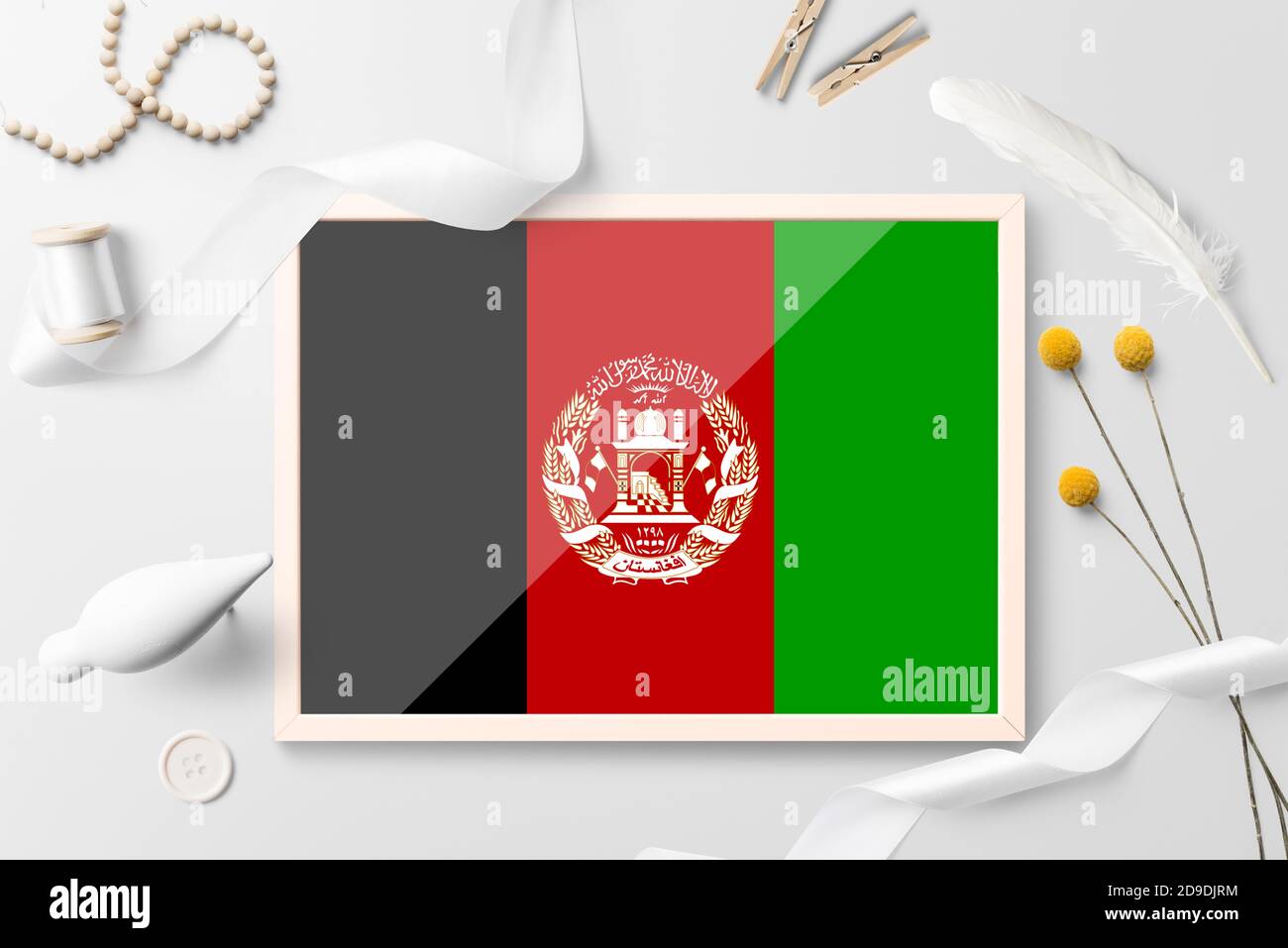 Afghanistan New Small Flag with Wooden Stand 
