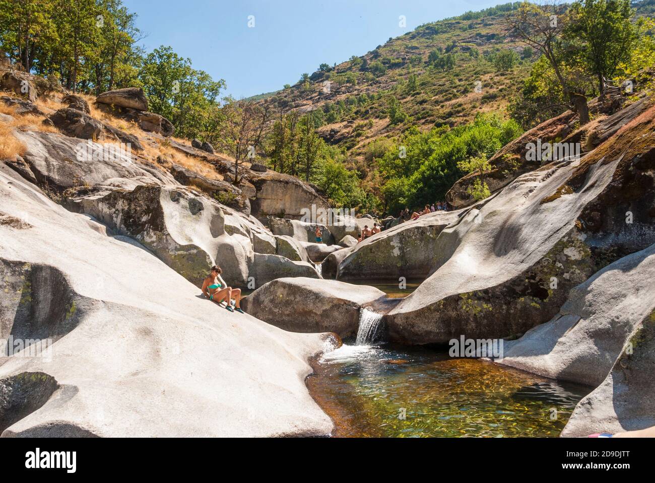 mountain river with granite pools Stock Photo