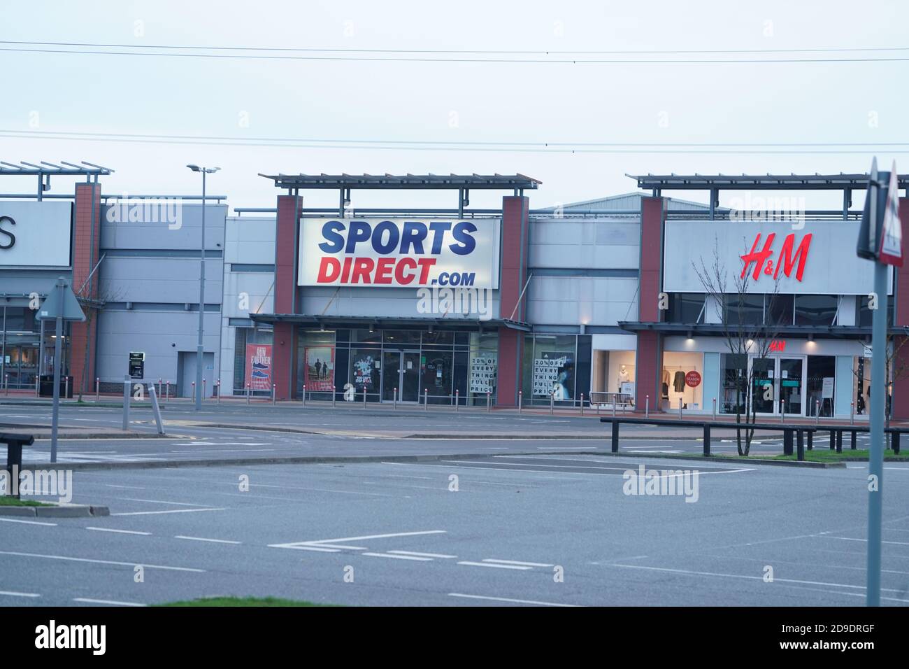 Sports Direct store at Wallsend, Tyneside, at the start of a four week national lockdown for England. Stock Photo