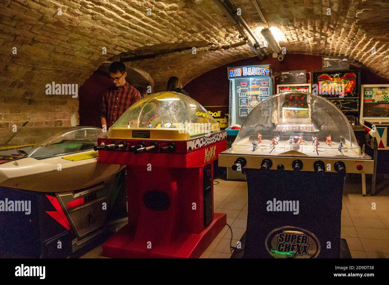 Budapest, Hungary - March 25, 2018: Pinball museum. Pinball table close ...