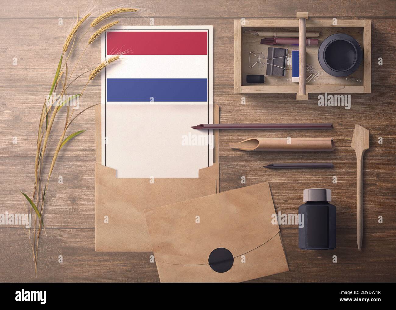Netherlands invitation, celebration letter concept. Flag with craft