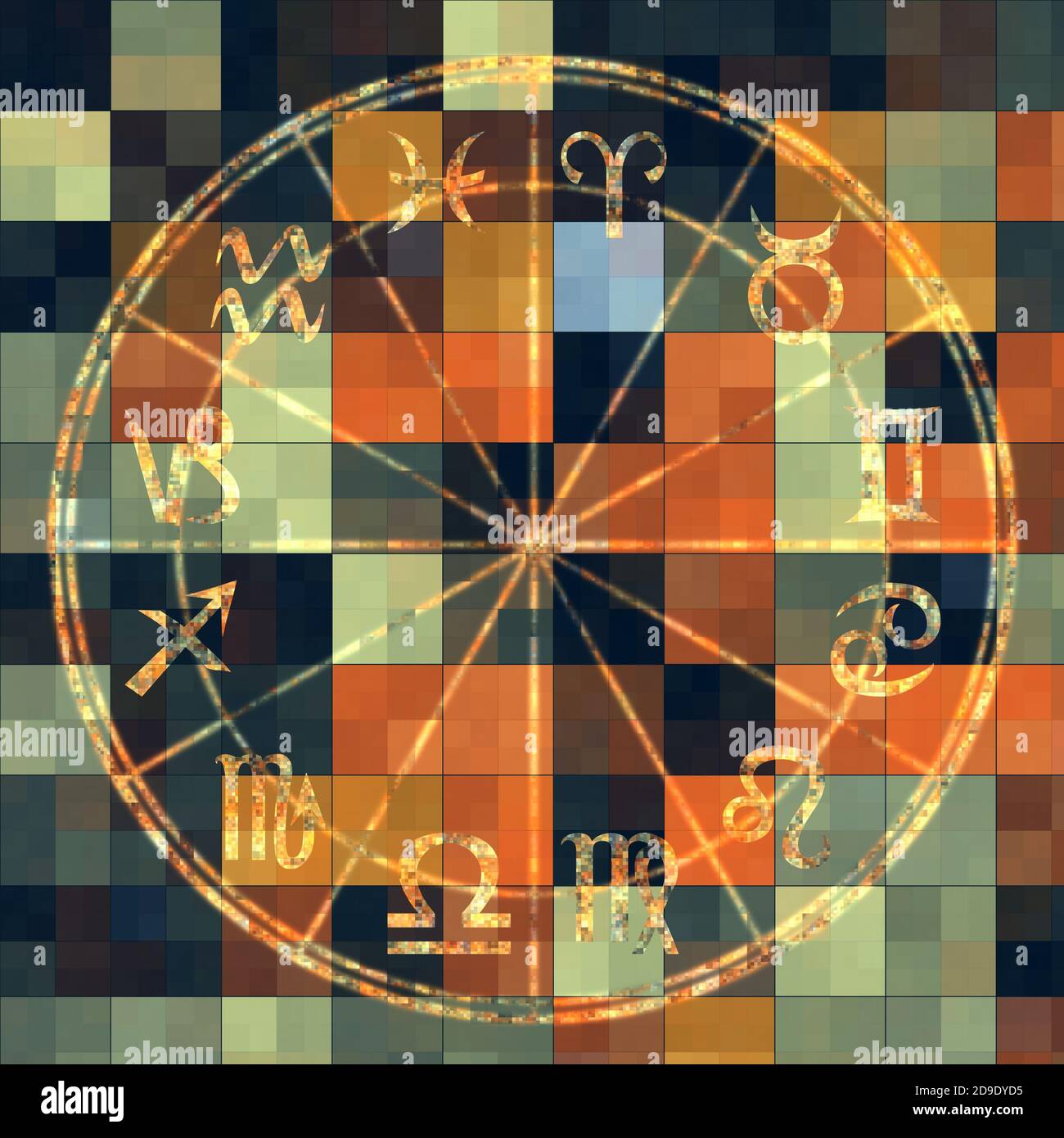 astrology wheel with all signs of the zodiac Stock Photo Alamy