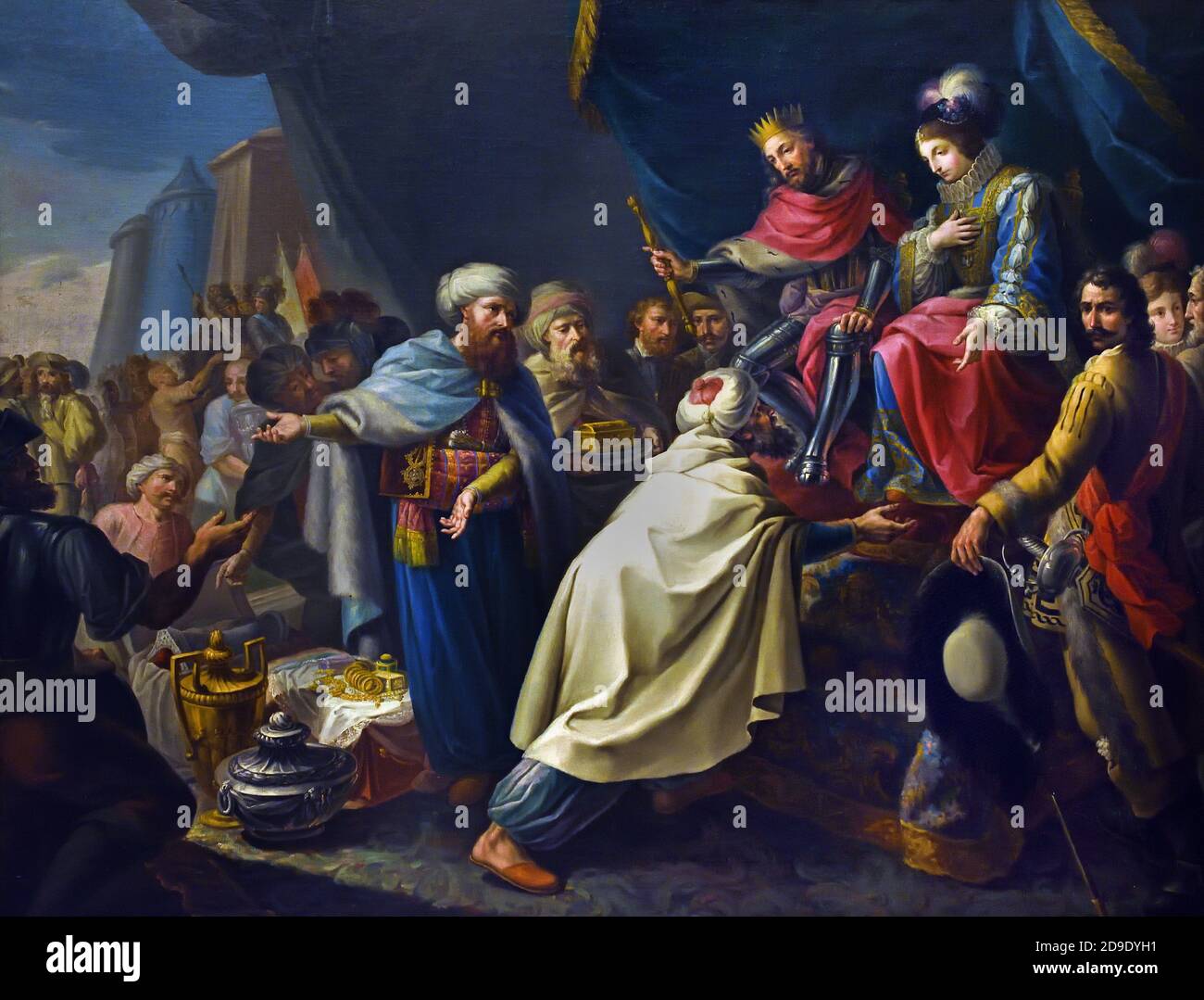 The Catholic Monarchs of Spain receiving the embassy of the king of Fez ( Morocco ) by Antonio Rodríguez 1765-1823 Spanish Spain Stock Photo